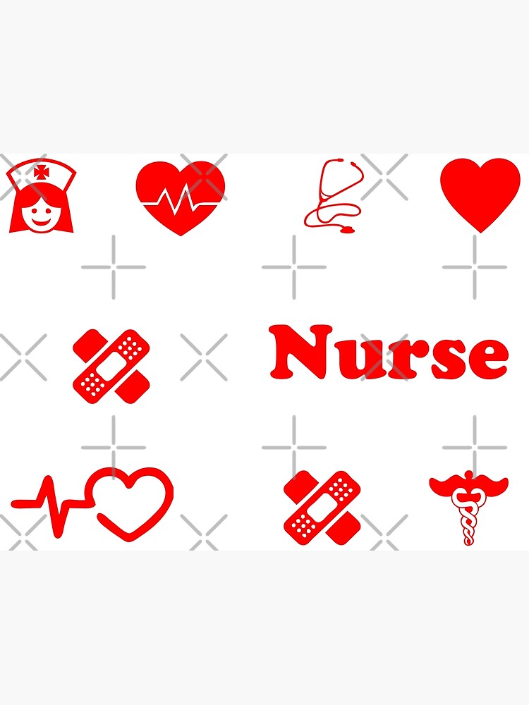 Red Nurse Sticker Set Poster By Mothernatural Redbubble
