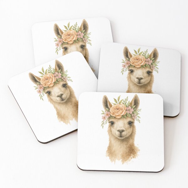 Item preview, Watercolor Llama with Flower Crown – Boho Animal Art designed and sold by Print-Zoo.
