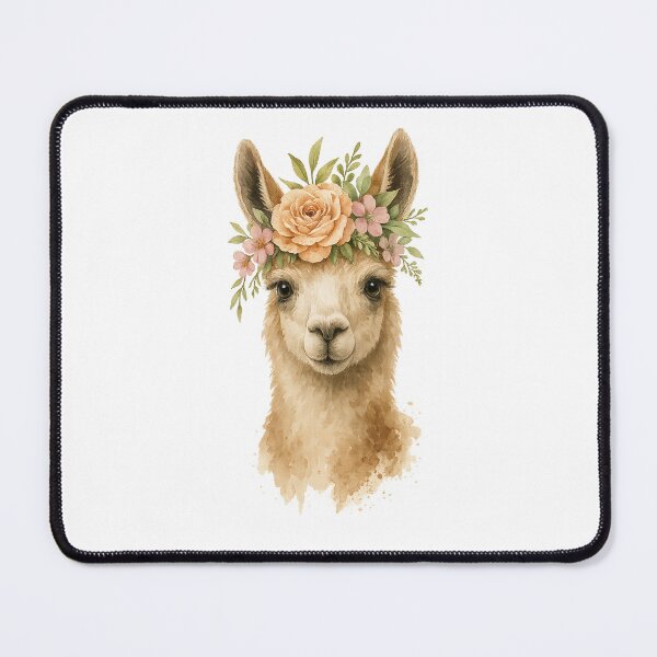 Item preview, Watercolor Llama with Flower Crown – Boho Animal Art designed and sold by Print-Zoo.