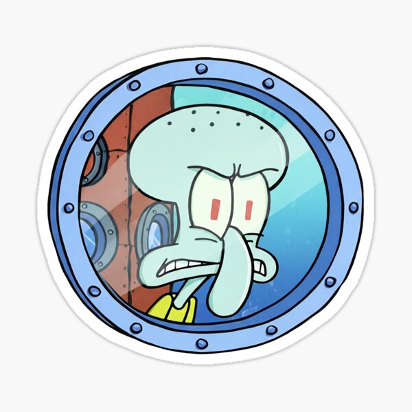 Squidward's Frustrated Window View Sticker