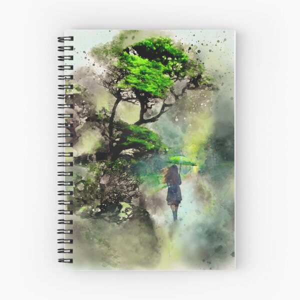 Item preview, Green Umbrella Walk – Dreamy Watercolor Forest Scene designed and sold by ArtStyleAlice.