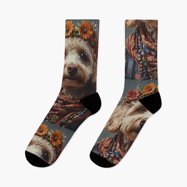 Item preview, Flower Power Hippie Fashion Labradoodle - Stylish Animal Art designed and sold by Chrisjeffries24.