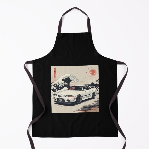 Artikelvorschau, Weißer R32 GTR x Great Wave Retro Art entworfen und verkauft von TheArtOfCar.