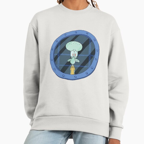 Squidward's Bored Oval Window View Premium Oversized Sweatshirt