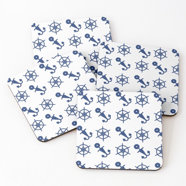 Item preview, Anchor and Wheel Nautical Pattern designed and sold by CharliesDoodles.