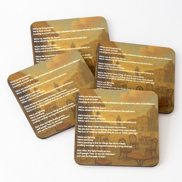 Item preview, Background Noise of Collapse - Existential Satire Wall Art designed and sold by CrumblyStudio.