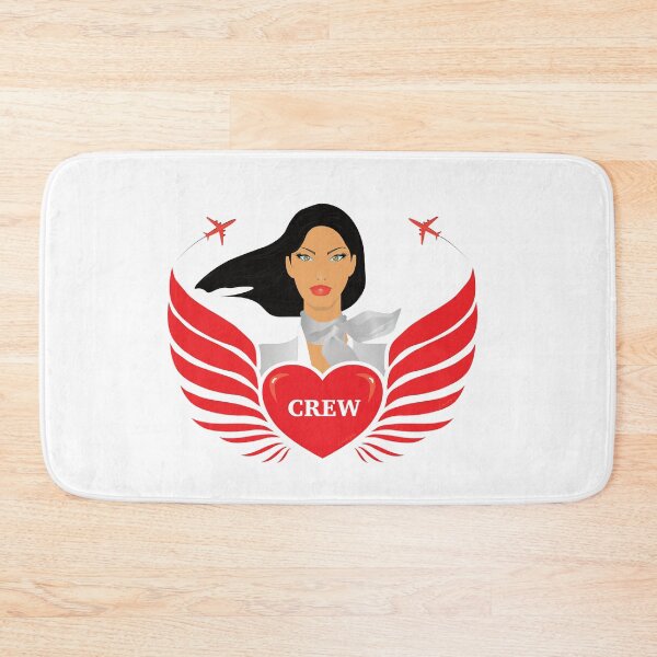 Item preview, Cabin Crew / Air Hostess - 'Crew' Heart with Wings - V1W (White) designed and sold by DesignsByLawerg.