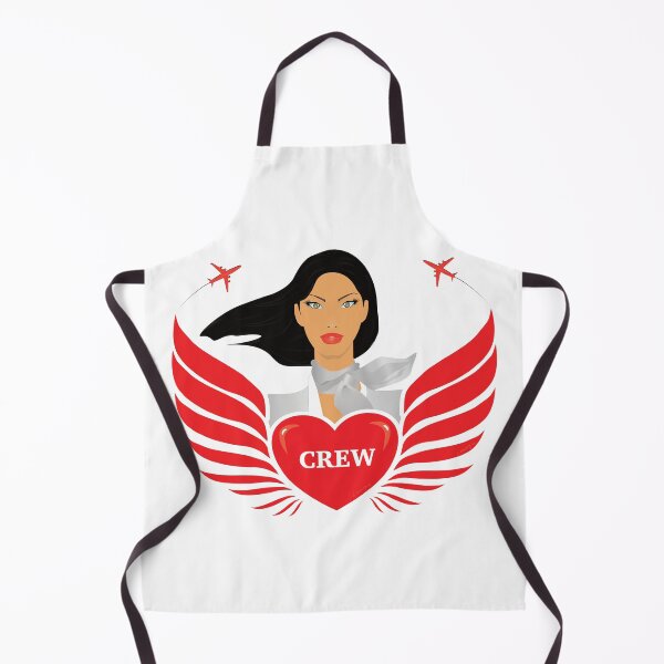 Item preview, Cabin Crew / Air Hostess - 'Crew' Heart with Wings - V1W (White) designed and sold by DesignsByLawerg.