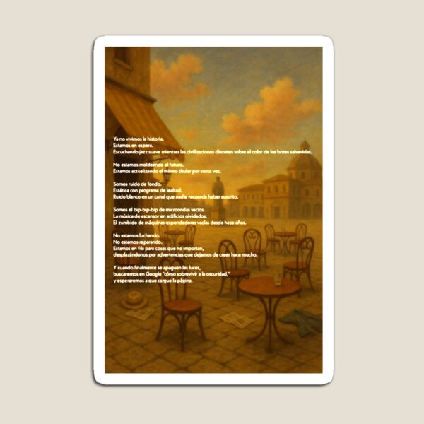 Vista previa del artículo con la obra «Ruido de Fondo del Colapso - Arte de Pared de Sátira Existencial», diseñado y vendido por CrumblyStudio.