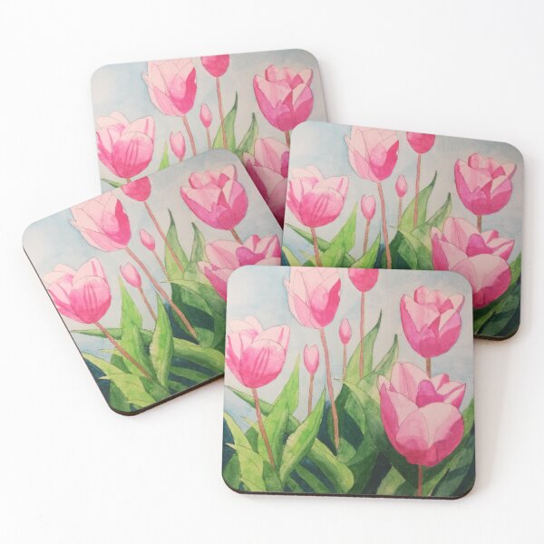 Item preview, Pink tulips watercolour painting  designed and sold by esvb.