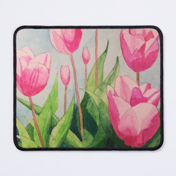 Item preview, Pink tulips watercolour painting  designed and sold by esvb.