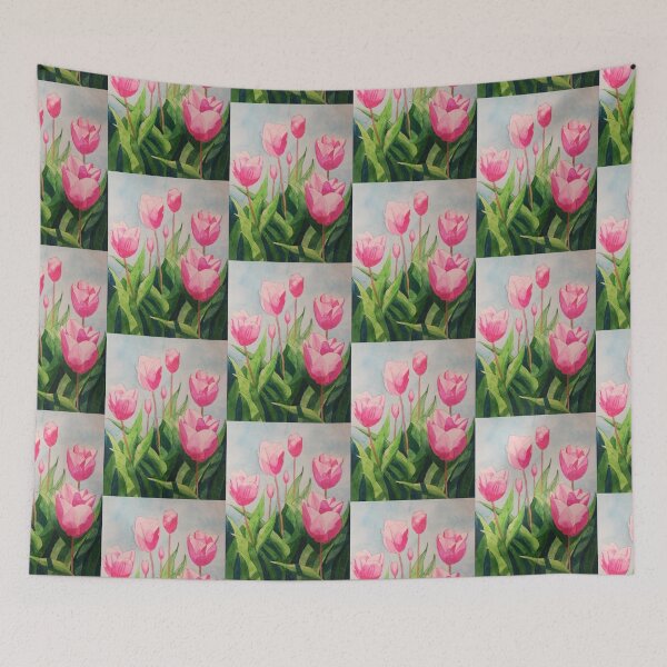 Item preview, Pink tulips watercolour painting  designed and sold by esvb.