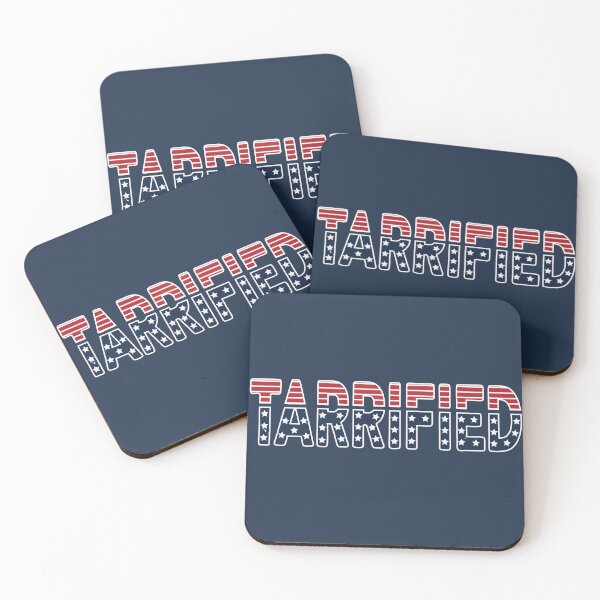Item preview, Tarrified – Bold Political Statement on 2025 Trump Tariffs - Dark Background designed and sold by pixelated_echoes.