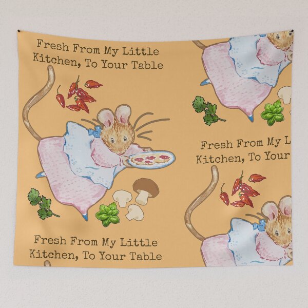 Item preview, Ms Mouse Serving Fresh Pizza Colorful Illustration Design designed and sold by EarthArtDesigns.