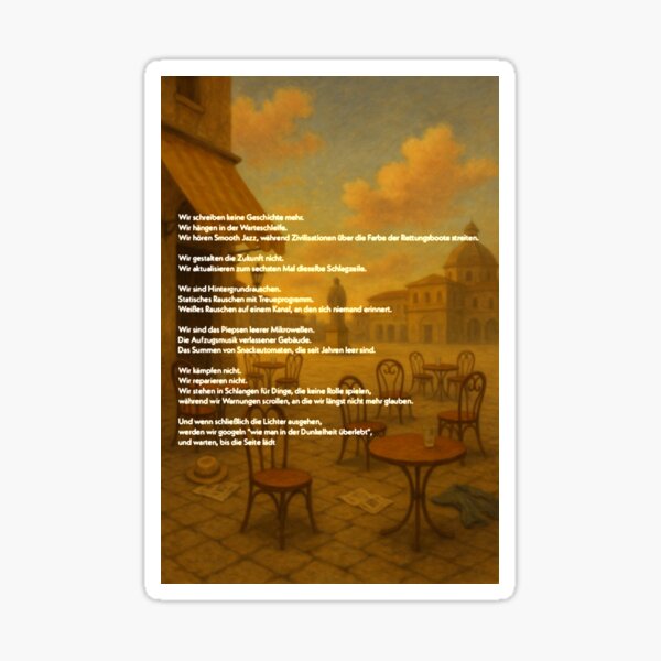 Artikel-Vorschau von Hintergrundrauschen des Zusammenbruchs – Existenzielle Satire als Wandkunst, designt und verkauft von CrumblyStudio.