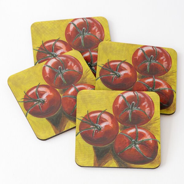 Item preview, Three Juicy Tomatoes in Acrylic Paint on Canvas designed and sold by LymphomaLass.