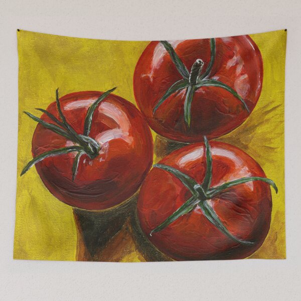 Item preview, Three Juicy Tomatoes in Acrylic Paint on Canvas designed and sold by LymphomaLass.