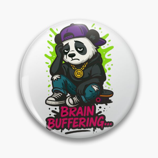 Item preview, Brain Buffering – Funny Overthinking Panda Streetwear designed and sold by Rebel Animal.
