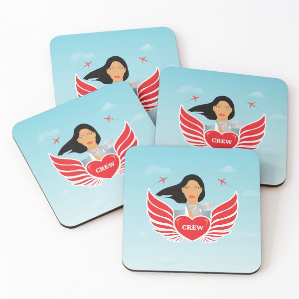 Item preview, Cabin Crew / Air Hostess - 'Crew' Heart with Wings - V1B (Blue Sky) designed and sold by DesignsByLawerg.