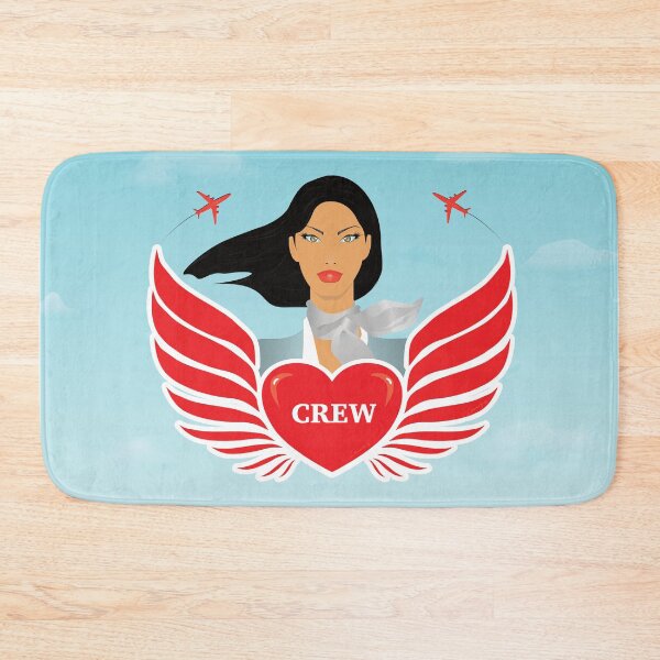 Item preview, Cabin Crew / Air Hostess - 'Crew' Heart with Wings - V1B (Blue Sky) designed and sold by DesignsByLawerg.