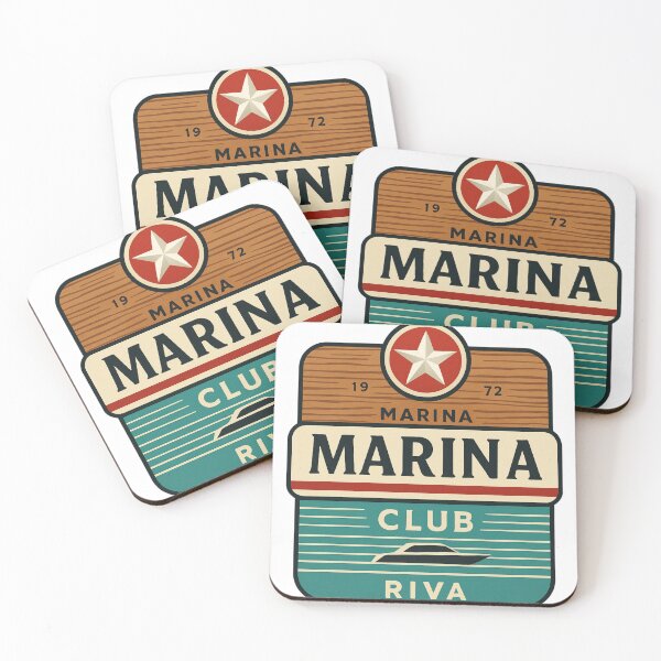 Item preview, Marina Club – Vintage Nautical Badge | Retro Ocean Adventure Design designed and sold by Asfyi.