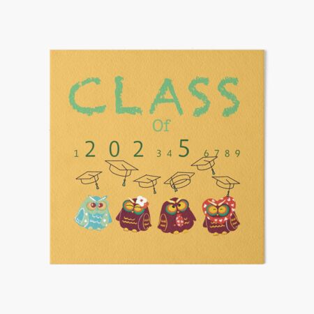 Cute Owl Graduation"Class of 2025 Art Board Print