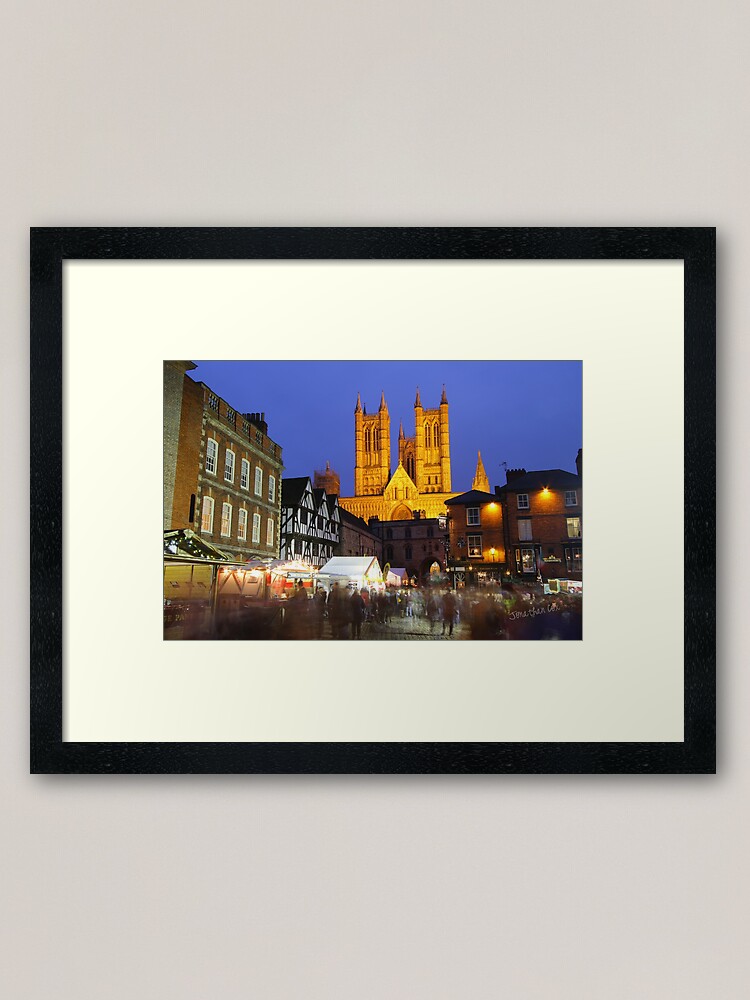 Alternate view of Lincoln Cathedral Christmas Market Framed Art Print
