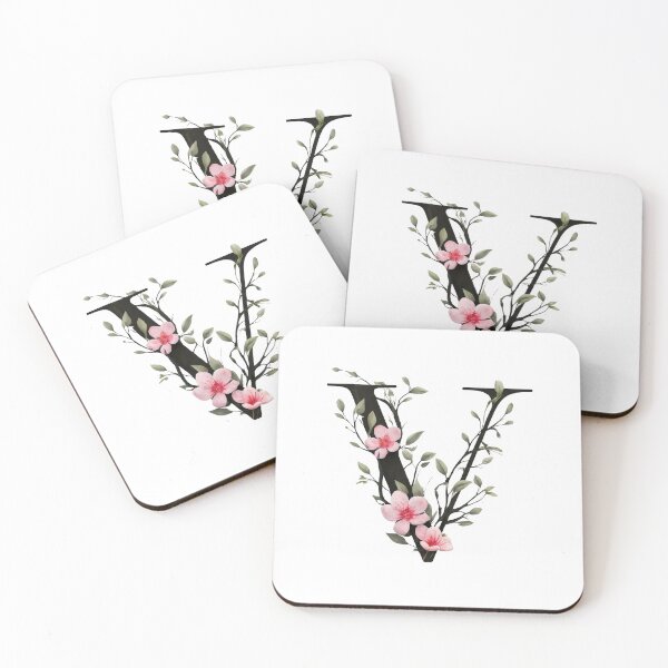 Item preview, Elegant Floral Letter V - Botanical Art Print for Home Decor designed and sold by Psycho-Crazy.