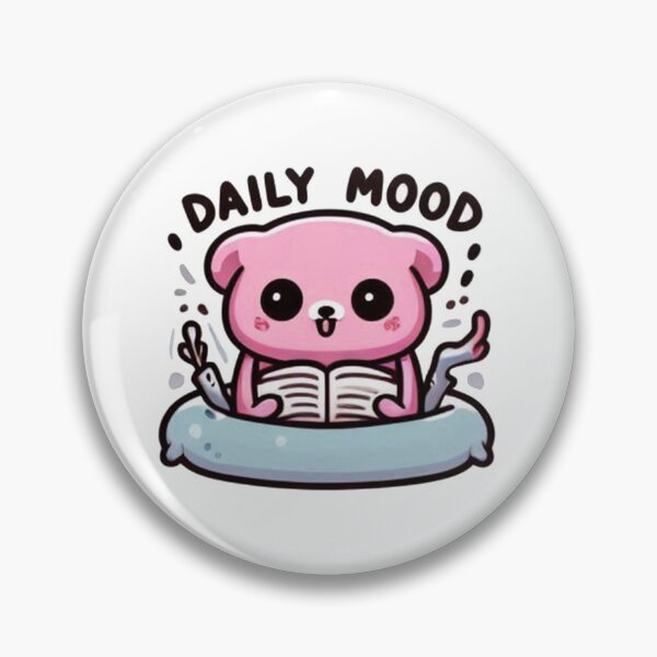Item preview, Cute Daily Mood Sticker - Pink Bear Reading in Floatie designed and sold by MustHaveSticker.