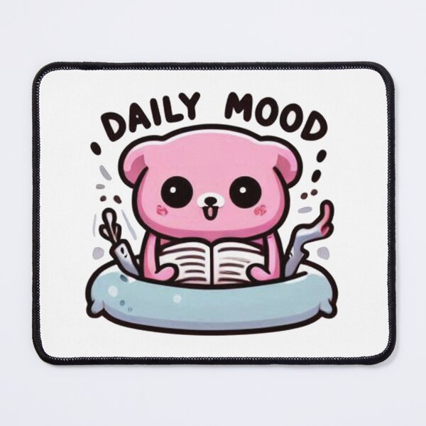 Item preview, Cute Daily Mood Sticker - Pink Bear Reading in Floatie designed and sold by MustHaveSticker.