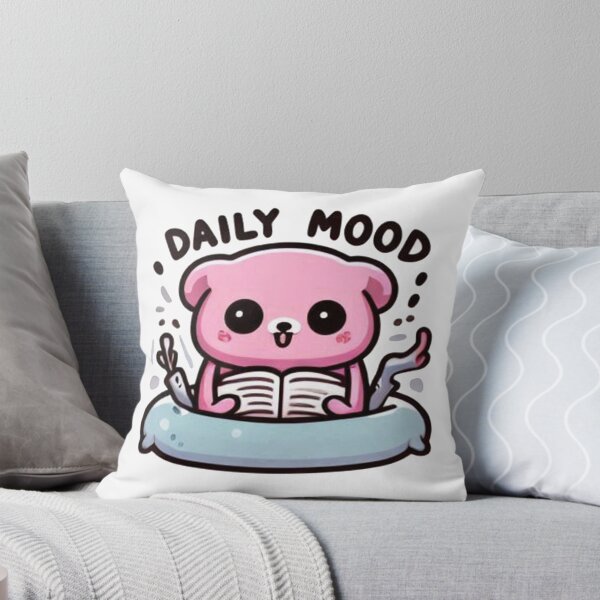 Item preview, Cute Daily Mood Sticker - Pink Bear Reading in Floatie designed and sold by MustHaveSticker.