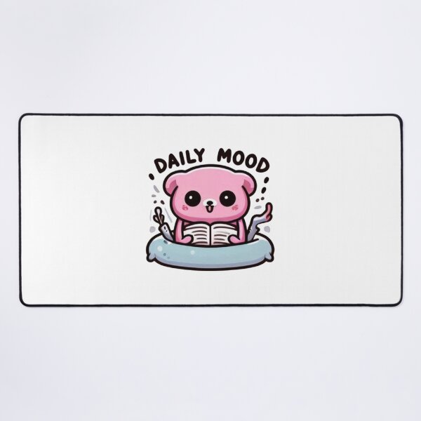 Item preview, Cute Daily Mood Sticker - Pink Bear Reading in Floatie designed and sold by MustHaveSticker.