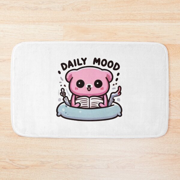 Item preview, Cute Daily Mood Sticker - Pink Bear Reading in Floatie designed and sold by MustHaveSticker.