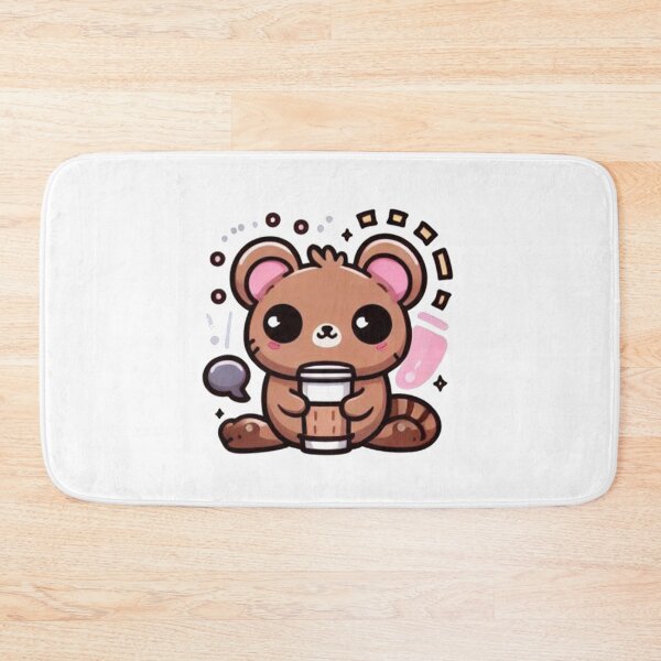 Item preview, Cute Bear with Coffee Sticker - Kawaii Brown Bear Sipping Latte designed and sold by MustHaveSticker.