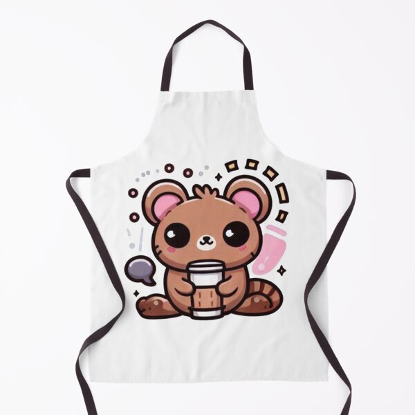 Item preview, Cute Bear with Coffee Sticker - Kawaii Brown Bear Sipping Latte designed and sold by MustHaveSticker.