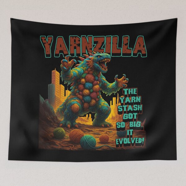 Item preview, Yarnzilla - Crafters and Yarn Horders! Vintage Halftone designed and sold by TheGingerEffect.