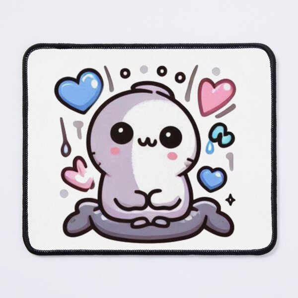 Item preview, Cute White Blob with Hearts Sticker - Kawaii Love Character designed and sold by MustHaveSticker.