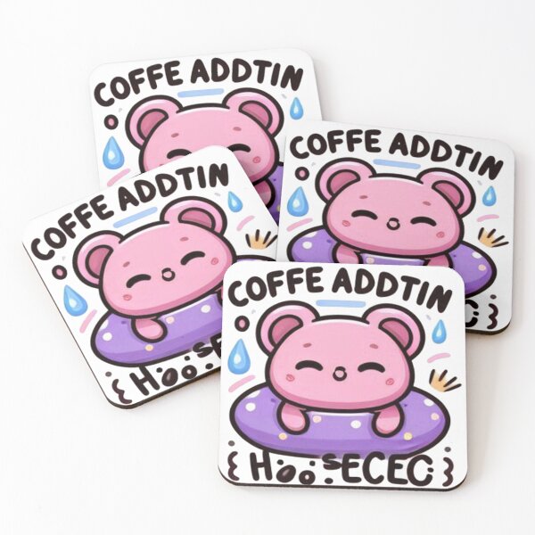 Item preview, Coffee Addict Pink Bear Sticker - Kawaii Caffeine Lover Design designed and sold by MustHaveSticker.