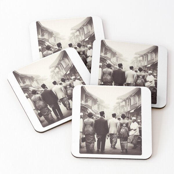 Item preview, Bustling 1920s Lampung – AI Artwork Vintage Black and White Urban Scene for City Lovers, Travelers, and History Fans designed and sold by knalpot-design.