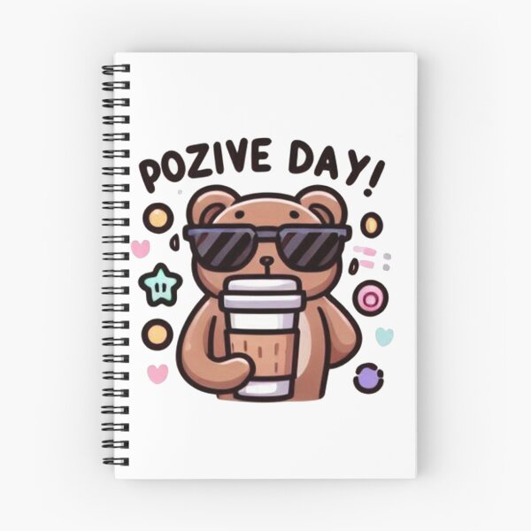 Item preview, Pozive Day Bear with Sunglasses Sticker - Cute Coffee Vibes designed and sold by MustHaveSticker.