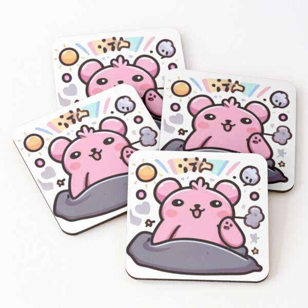Item preview, Happy Pink Bear with Blanket Sticker - Cute Kawaii Sunshine Design designed and sold by MustHaveSticker.