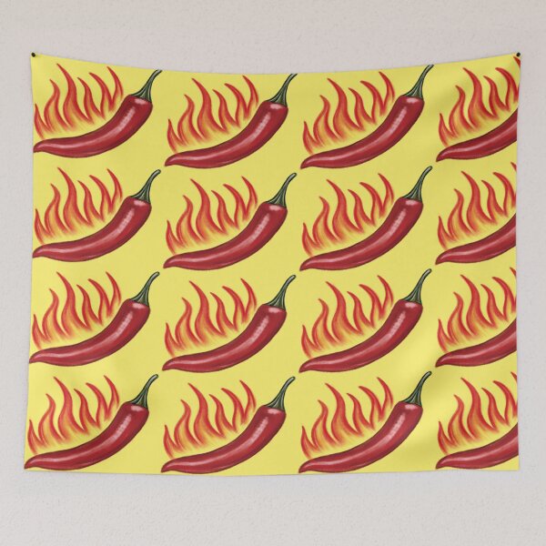 Item preview, Hot Chili Peppers with flames (Version 1) designed and sold by Scarlet Swan.