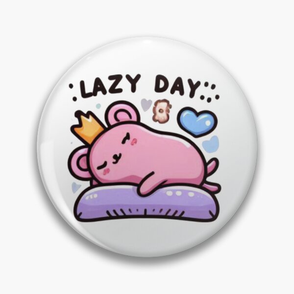 Item preview, Lazy Day Pink Bear with Crown Sticker - Cute Kawaii Relax Design designed and sold by MustHaveSticker.
