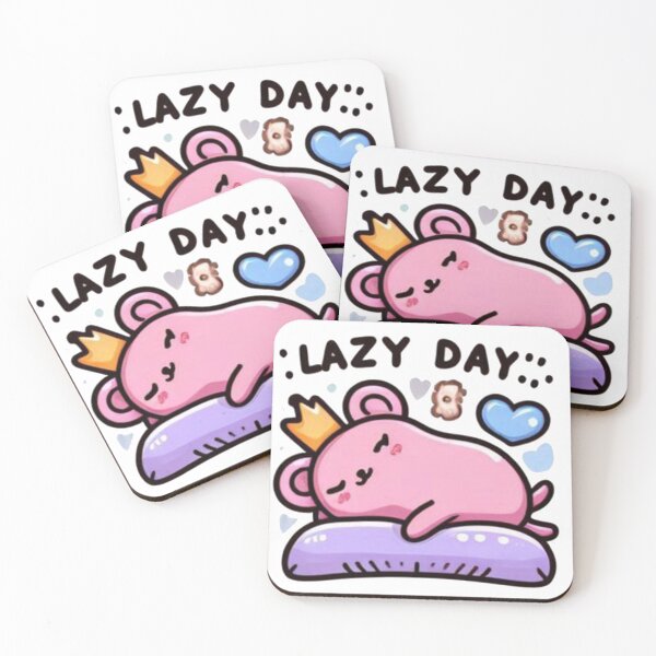 Item preview, Lazy Day Pink Bear with Crown Sticker - Cute Kawaii Relax Design designed and sold by MustHaveSticker.