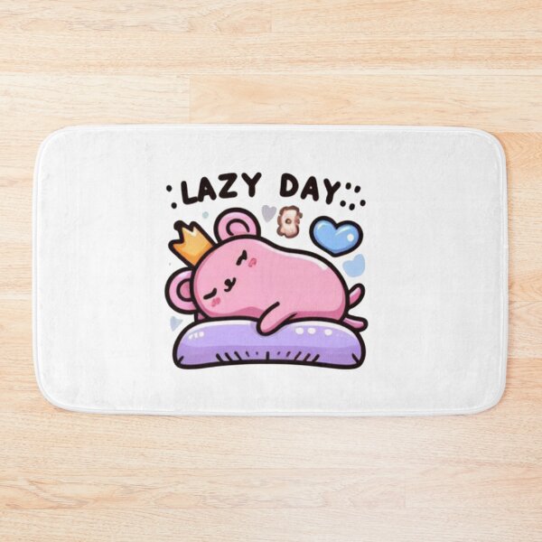 Item preview, Lazy Day Pink Bear with Crown Sticker - Cute Kawaii Relax Design designed and sold by MustHaveSticker.