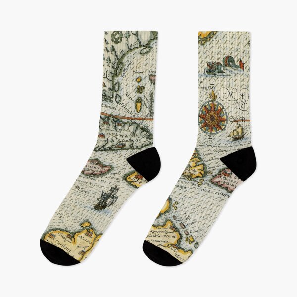 Item preview, 16th Century Map of Caribbean Sea Monsters designed and sold by Pixelchicken.