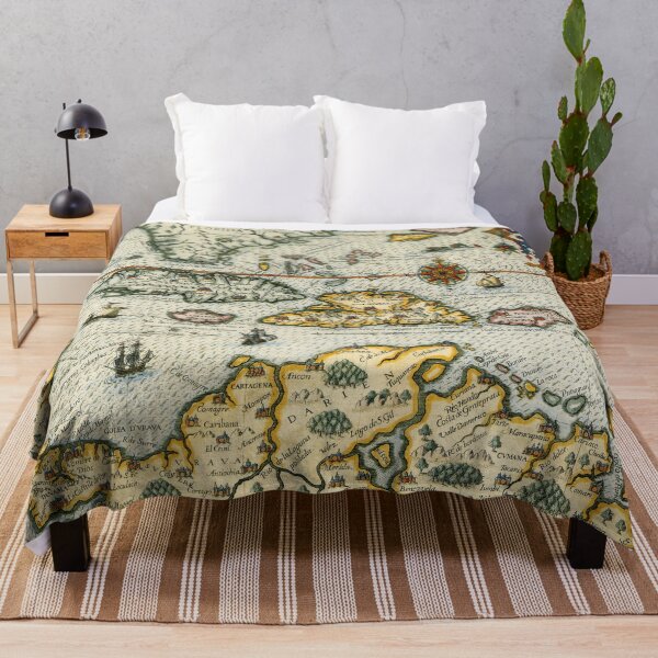 Item preview, 16th Century Map of Caribbean Sea Monsters designed and sold by Pixelchicken.