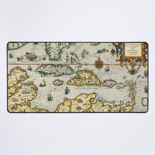Item preview, 16th Century Map of Caribbean Sea Monsters designed and sold by Pixelchicken.