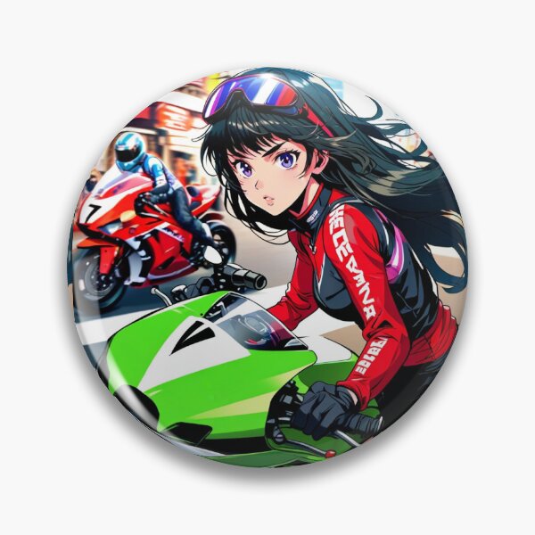 Item preview, Motorcycle Anime Girl Riding Through City Streets Bike designed and sold by Moto Graphix.