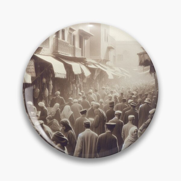 Item preview, Bustling 1920s Marrakesh – AI Artwork Vintage Black and White Urban Scene for City Lovers, Travelers, and History Fans designed and sold by knalpot-design.